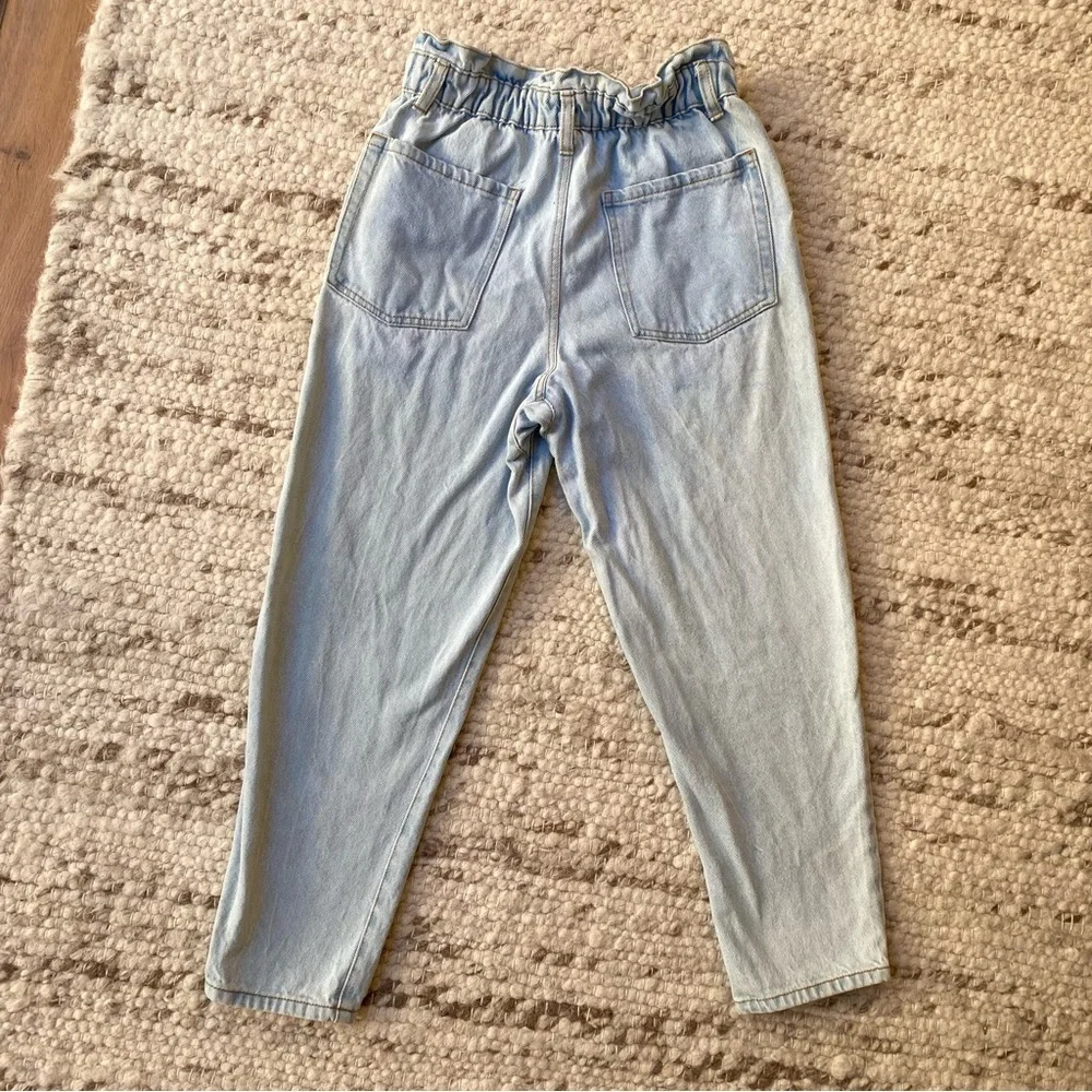 RSQ Light Wash Paperbag Waist Mom Jeans, Size 8 - Picture 6 of 7